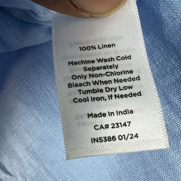 Talbots Tops Women Size 2XL 100% Linen Sleeveless Button Front Tunic Color Block - Picture 9 of 11